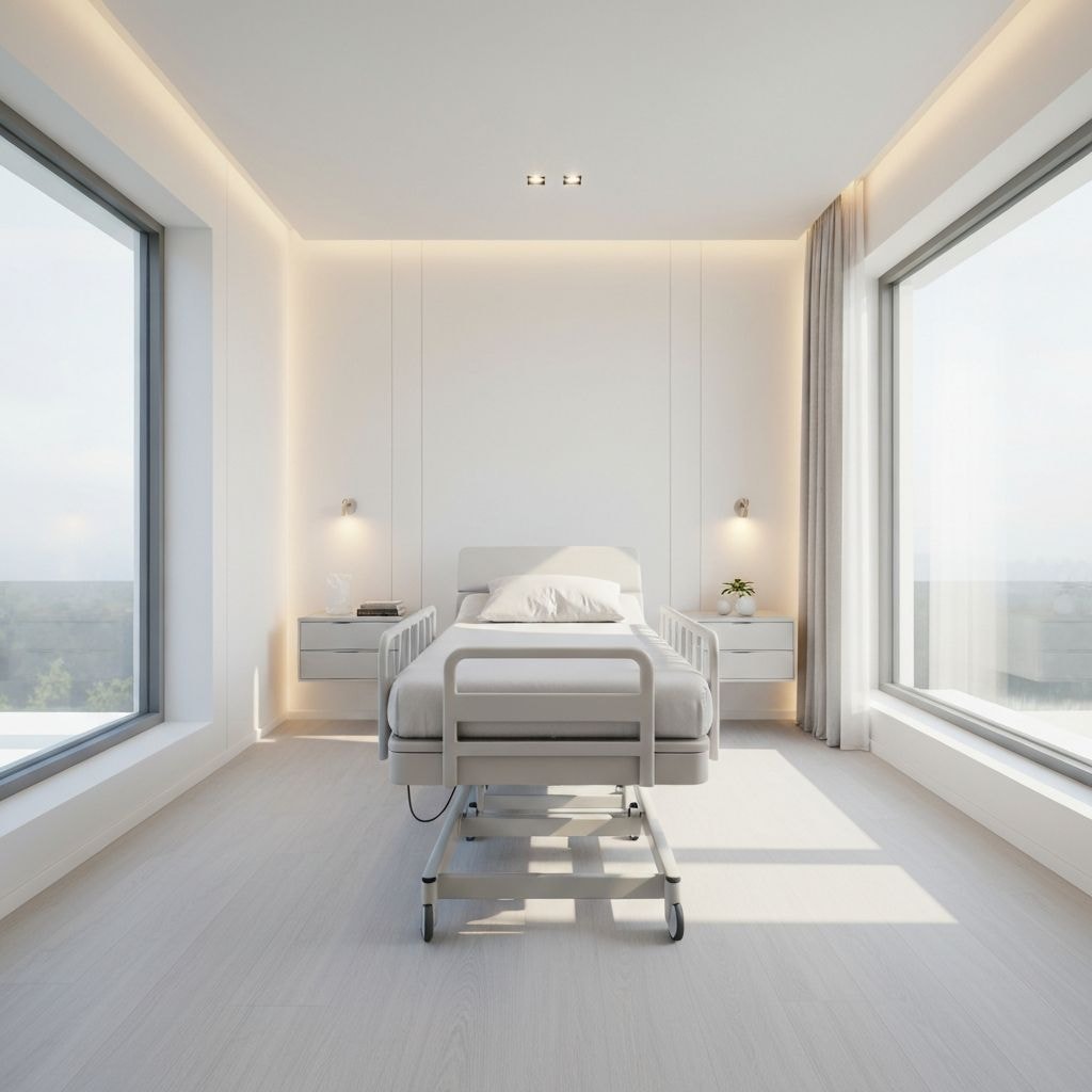 Modern luxury home care setting with natural sunlight